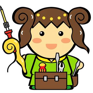 Tsuemi-chan waving magic wand